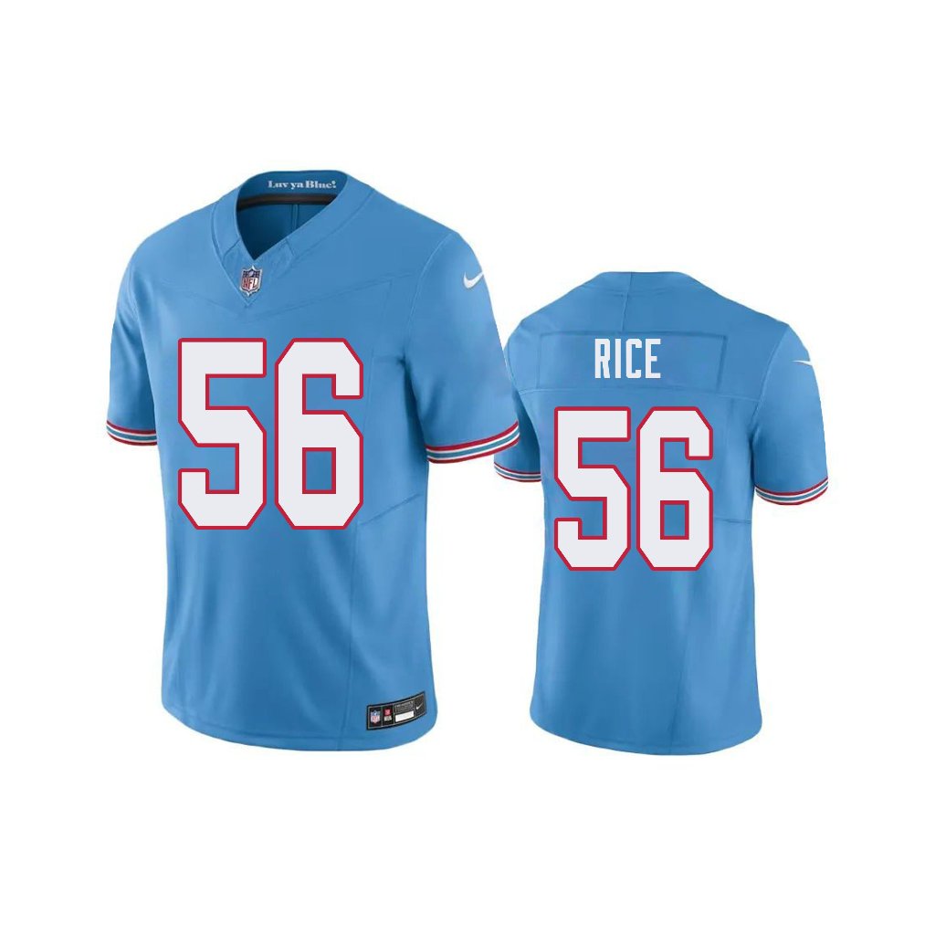 Tennessee Titans Blue Monty Rice Oilers Throwback Limited Jersey